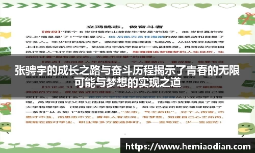 张骋宇的成长之路与奋斗历程揭示了青春的无限可能与梦想的实现之道